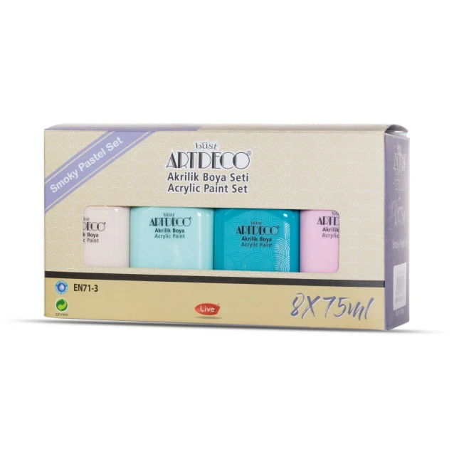Artdeco Σετ 8 Ακρυλικά Χρώματα 75ml Smoky Pastel