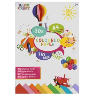 Craft ID Μπλοκ Κολάζ 30 Χρωματιστά Φύλλα A4 (21x29,7cm),110 gr