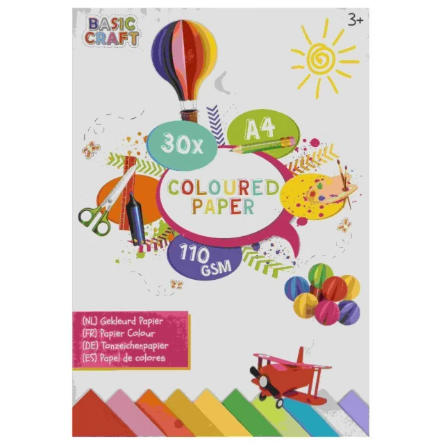 Craft ID Μπλοκ Κολάζ 30 Χρωματιστά Φύλλα A4 (21x29,7cm),110 gr