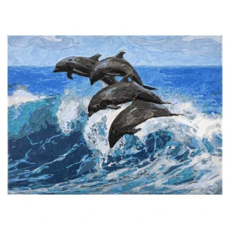 Nassau Ζωγραφική με Νούμερα Τελάρο 30x40cm με 24 Χρώματα & 4 Πινέλα Dolphin