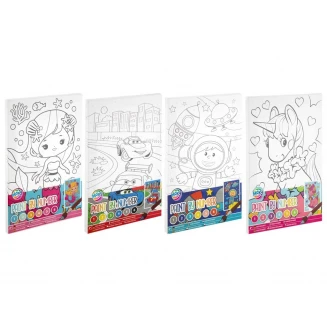 Moxy Ζωγραφική με Νούμερα Τελάρο 20x30cm με 6 Χρώματα & Πινελο Γοργόνα