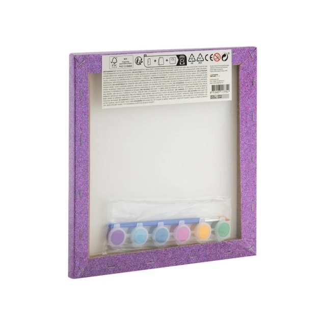 Moxy Ζωγραφική με Νούμερα Glitter Τελάρο 25x25cm με 6 Χρώματα & Πινέλα Χελώνα