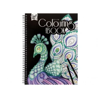 Craft ID Anti-Stress Colouring Book Σπιράλ 100 Σχέδια 21x28cm Παγώνι