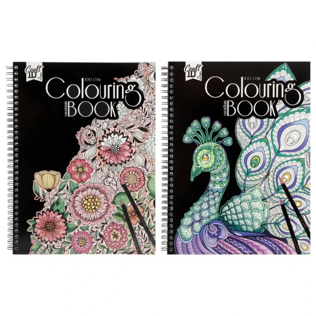 Craft ID Anti-Stress Colouring Book Σπιράλ 100 Σχέδια 21x28cm Παγώνι