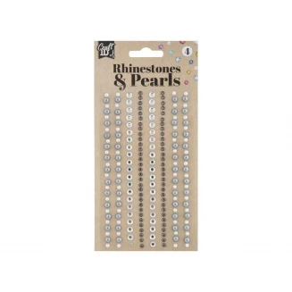Craft ID Καρτέλα 212 Αυτοκολλήτες Πέρλες & Στρασάκια Ασημί Αποχρώσεις