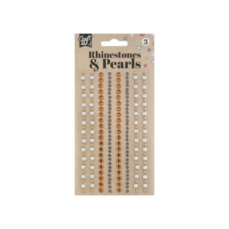 Craft ID Καρτέλα 212 Αυτοκολλήτες Πέρλες & Στρασάκια Χρυσές Αποχρώσεις