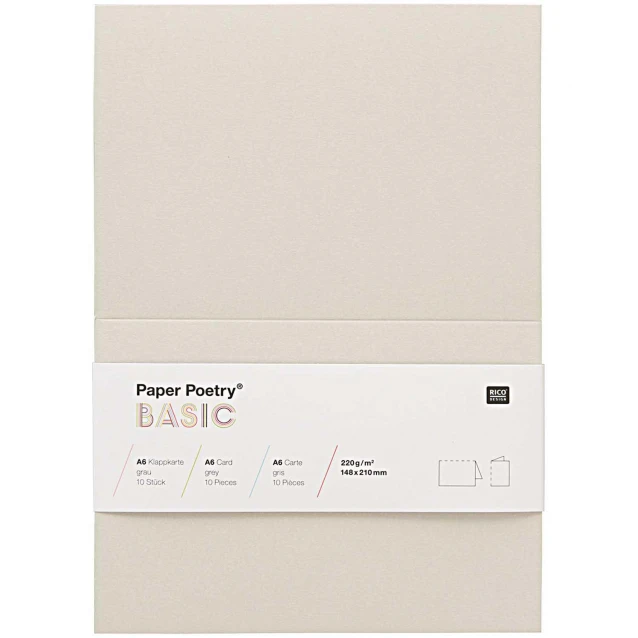 Rico Design 10 Κάρτες Α6 (14,8x21cm) Grey