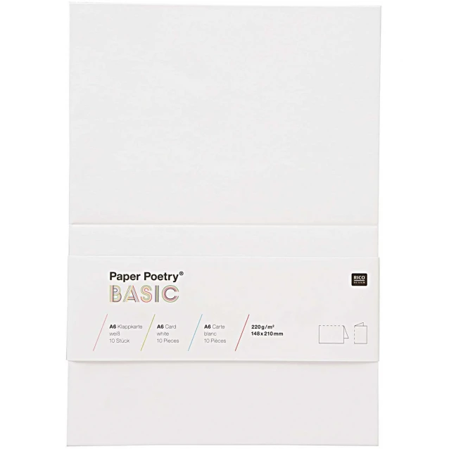 Rico Design 10 Κάρτες Α6 (14,8x21cm) White
