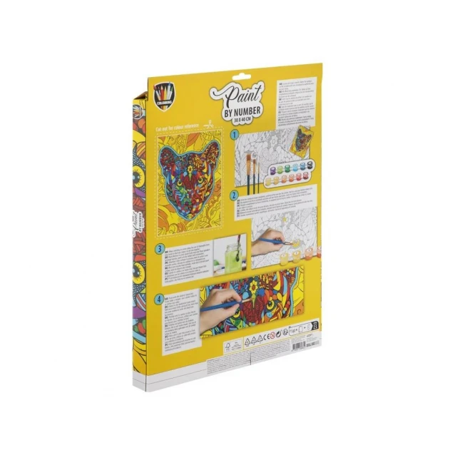 Moxy Ζωγραφική με Νούμερα Τελάρο 30x40cm με 12 Χρώματα & 3 πινέλα Tiger
