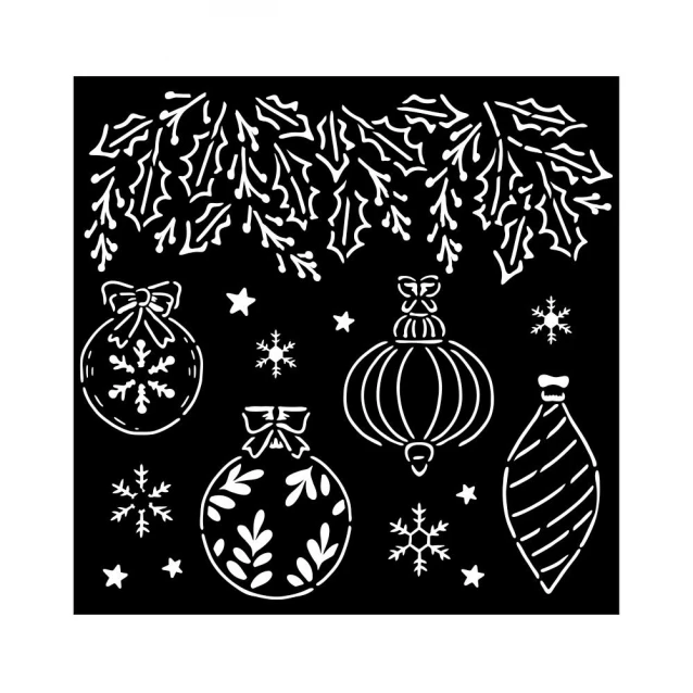 Stamperia Χονδρό Στένσιλ 0,5mm 18x18cm Christmas Balls