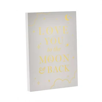 Bambino Ξύλινη Πλακέτα με Κείμενο Moon & Back 21x15cm