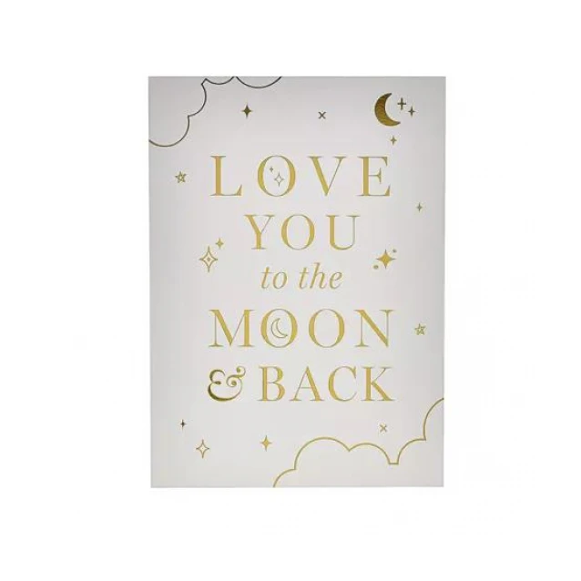 Bambino Ξύλινη Πλακέτα με Κείμενο Moon & Back 21x15cm