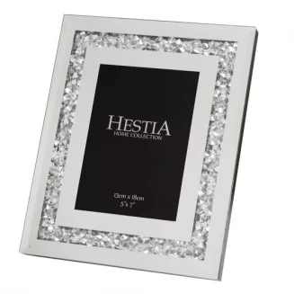 Hestia Καθρέπτης 13x18cm με Κρυστάλλινη Κορνίζα