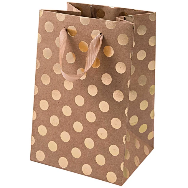 Rico Design Σακούλα Δώρου 18x26x12cm Χρυσό Πουά FSC