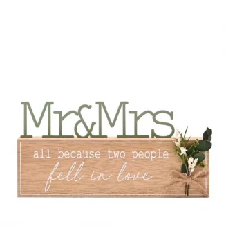 Love Story Διακοσμητική Πλακέτα Mr & Mrs - Fell In Love