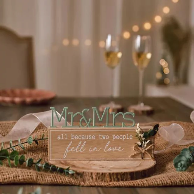 Love Story Διακοσμητική Πλακέτα Mr & Mrs - Fell In Love