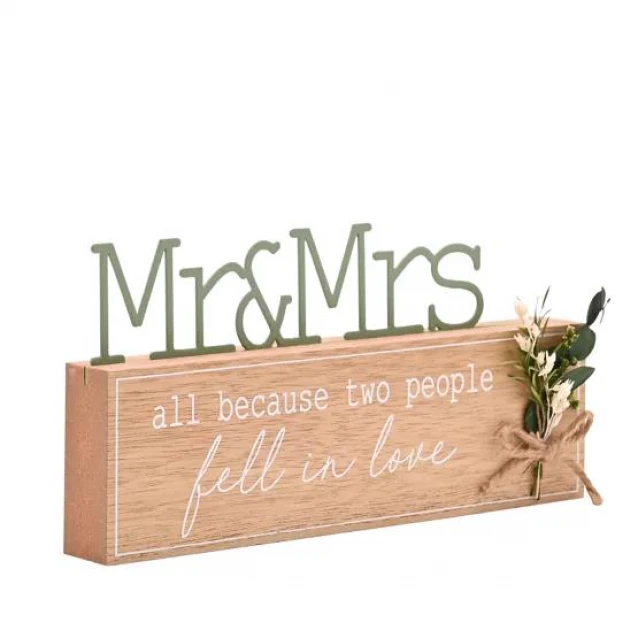 Love Story Διακοσμητική Πλακέτα Mr & Mrs - Fell In Love