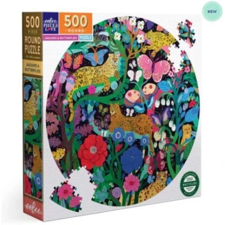 eeboo Κυκλικό Παζλ Τζάγκουαρ και Πεταλούδες 500 κομμάτια FSC