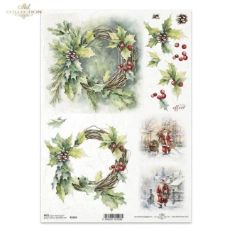 Itd. Collection Ριζόχαρτο Decoupage A4 (21x29,7cm) Winter Garlands