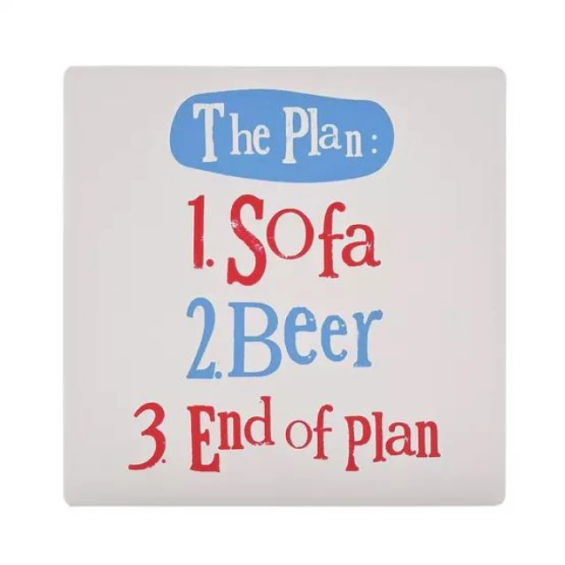 Brightside Τετραγωνο Κεραμικό Σουβέρ με Φελο Man Plan