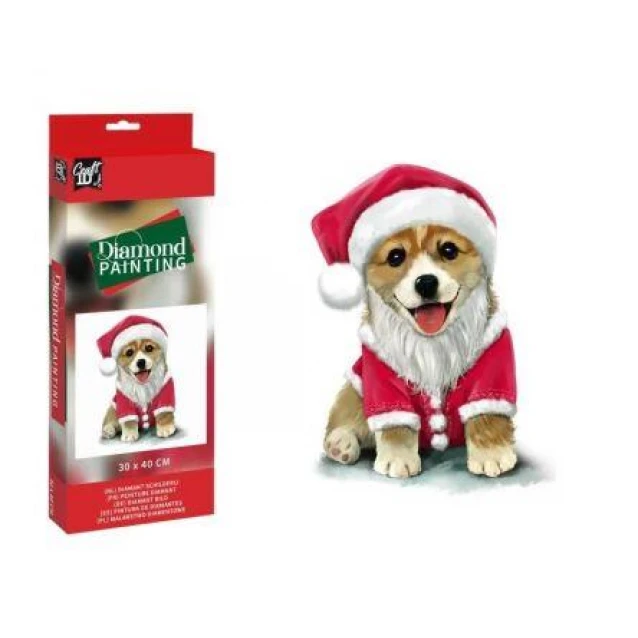 Craft ID Πίνακας Diamond Painting 30x40cm Santa Dog