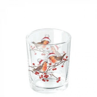 Ambiente Γυάλινο Ρεσώ 6,6x5,5cm Christmas Robins
