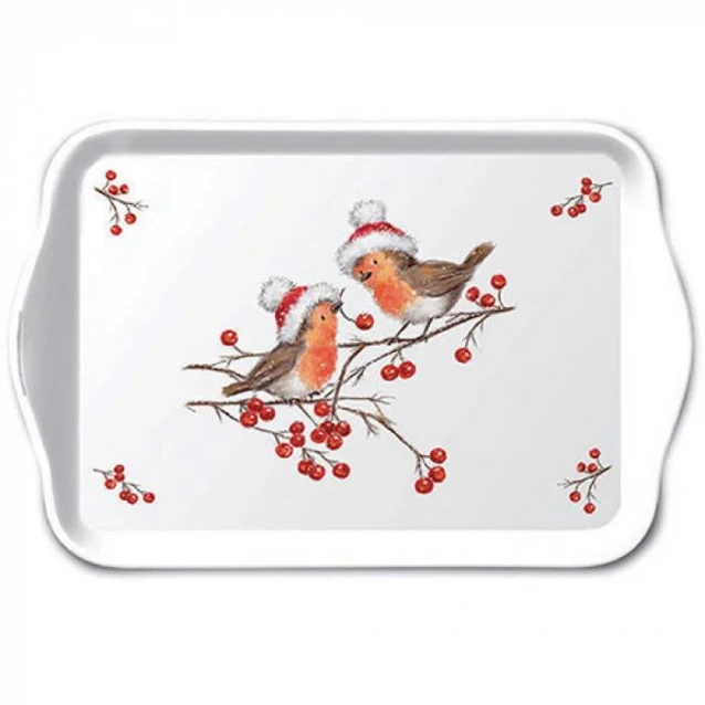 Ambiente Δίσκος Μελαμίνης 13x21cm Christmas Robins White