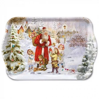 Ambiente Δίσκος Μελαμίνης 13x21cm Santa Bringing Presents
