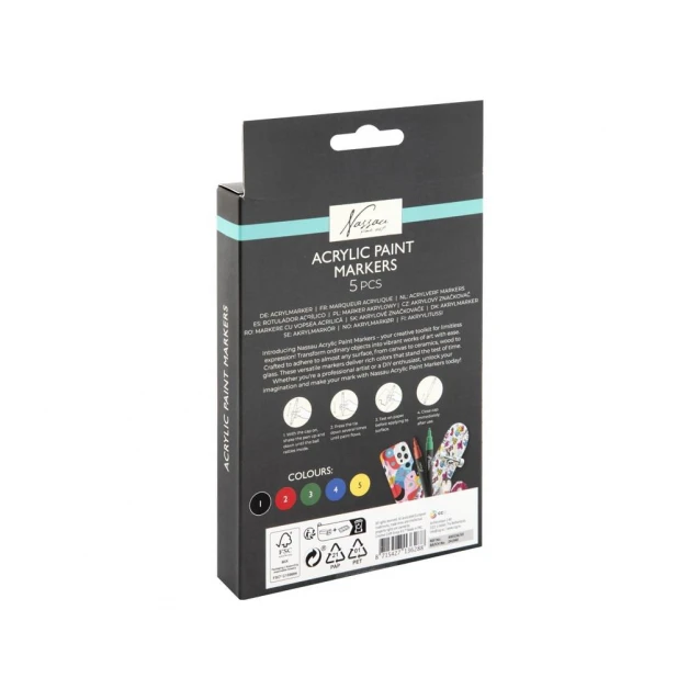 Nassau 5 Ακρυλικοί Μαρκαδόροι Fine Tip 2.5mm