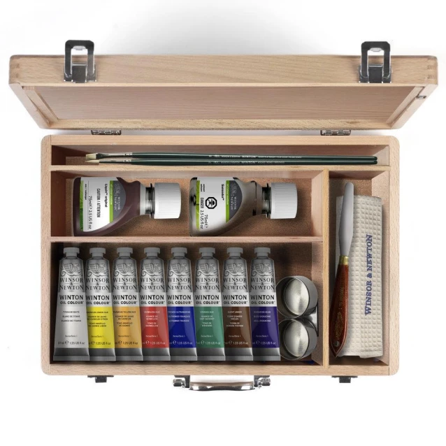 Winsor & Newton Ξύλινη Κασετίνα Δώρου Winton Oil Essentials 15 τεμαχίων
