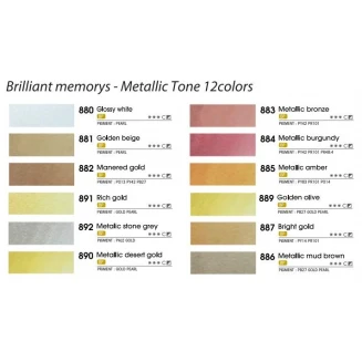 Mungyo 12 Professional Ακουαρέλες σε Μεταλλική Κασετίνα Metallic Tones