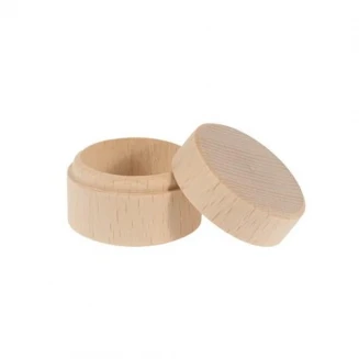 Ξύλινο Στρογγυλό Κουτάκι Κοσμημάτων Φ4x2,5cm
