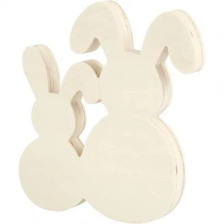 Ξύλινα Καθήμενα Λαγουδάκια 17x16x2cm