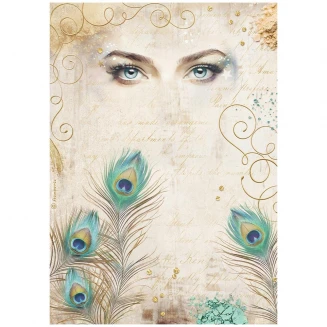 Stamperia Ριζόχαρτο Decoupage A4 (21X29,7cm) Eyes and Feathers