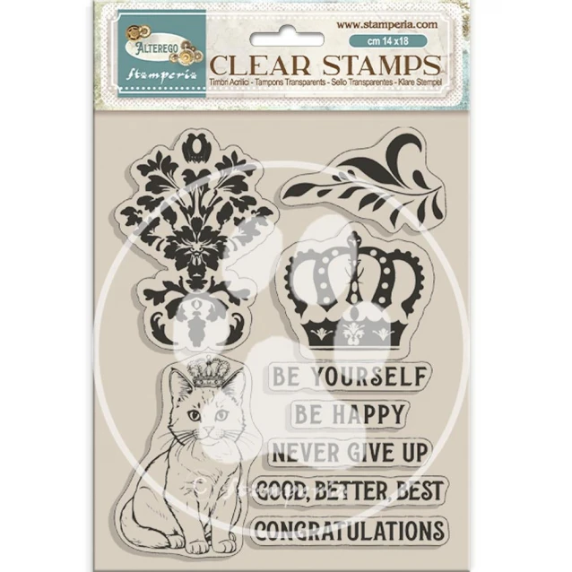 Stamperia Ακρυλική Σφραγίδα 14x18cm Alterego Crown and Cat