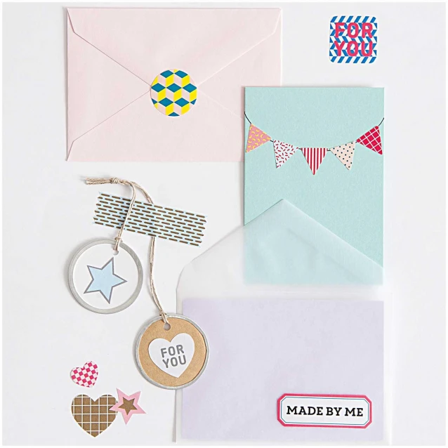 Rico Design 4 Φύλλα με Αυτοκόλλητες Καρδιές