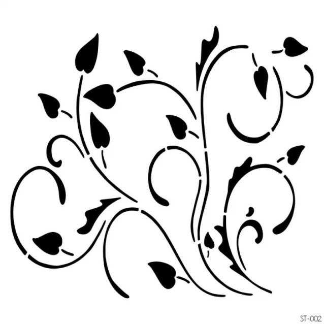 Craftistico Stencil 30x30cm 002 Λουλούδια Φύλλα