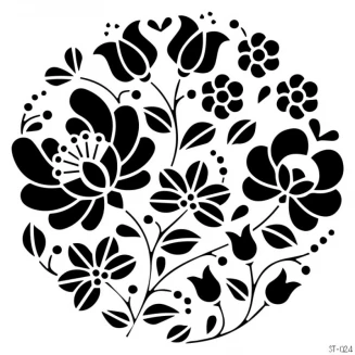 Craftistico Stencil 30x30cm 024 Λουλούδια-Φύλλα