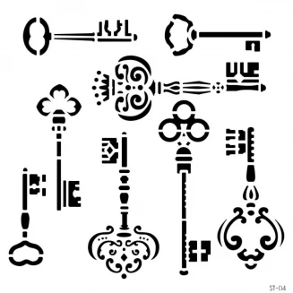 Craftistico Stencil 30x30cm 046 Vintage Κλειδιά