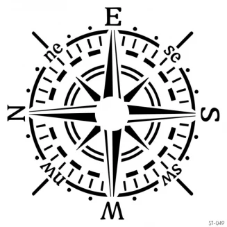 Craftistico Stencil 30x30cm 049 Πυξίδα