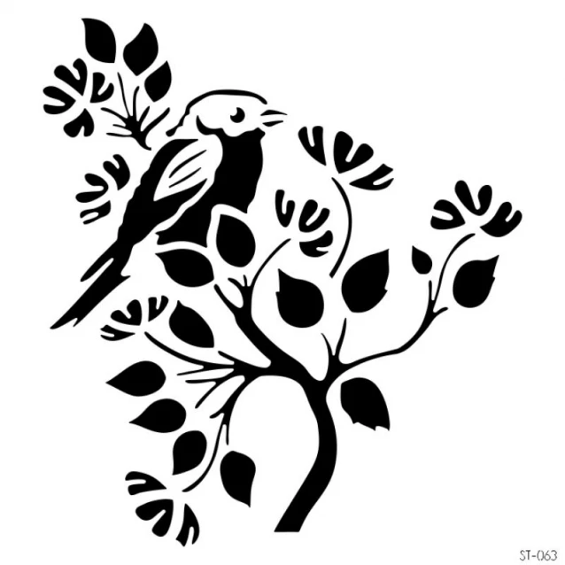 Craftistico Stencil 30x30cm 063 Δέντρο-Πουλί