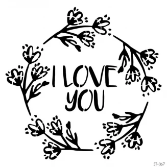 Craftistico Stencil 30x30cm 067 Ρολόϊ Love