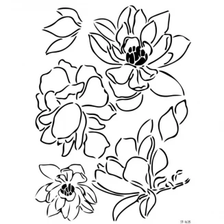 Craftistico Stencil 50x70cm 1635 Λουλούδια-Φύλλα