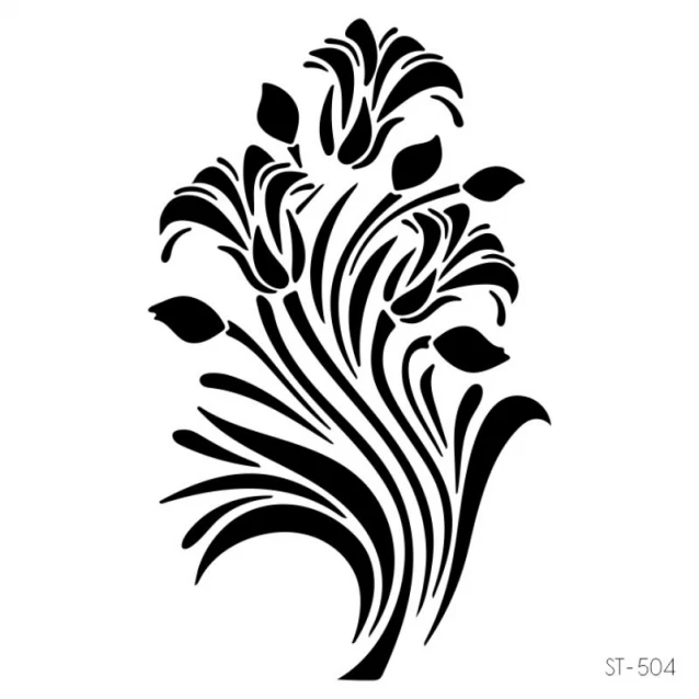 Craftistico Stencil 50x50cm 504 Λουλούδια-Φύλλα