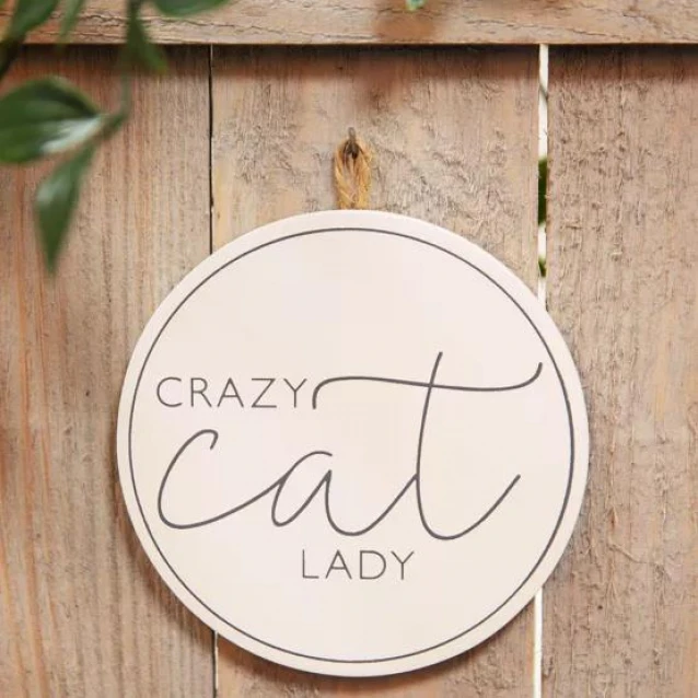 Best of Breed Ξύλινη Πλακέτα Crazy Cat Lady