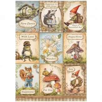 Stamperia Ριζόχαρτο Decoupage A4 (21X29,7cm) Hidden Grove Cards