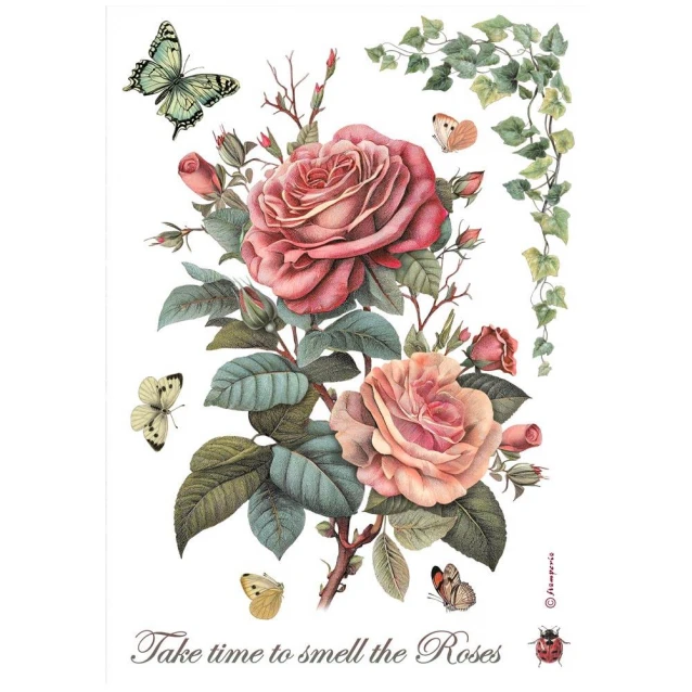Stamperia Ριζόχαρτο Decoupage A4 (21X29,7cm) Big Rose