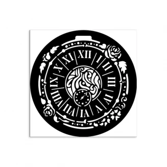 Stamperia Χονδρό Στένσιλ 0,5mm 12X12cm House of Roses Clock