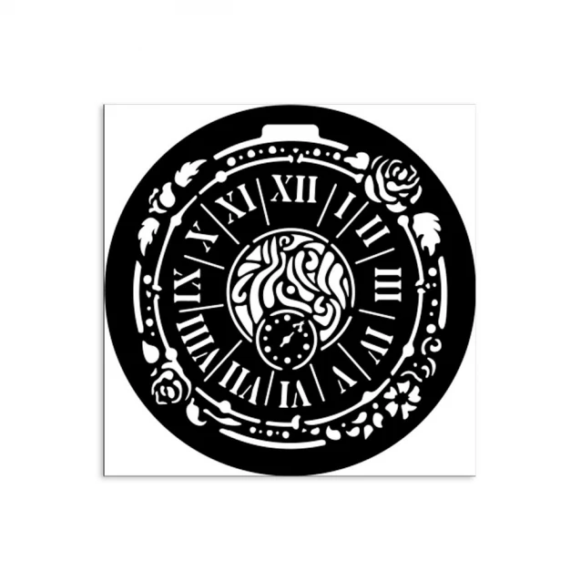 Stamperia Χονδρό Στένσιλ 0,5mm 12X12cm House of Roses Clock