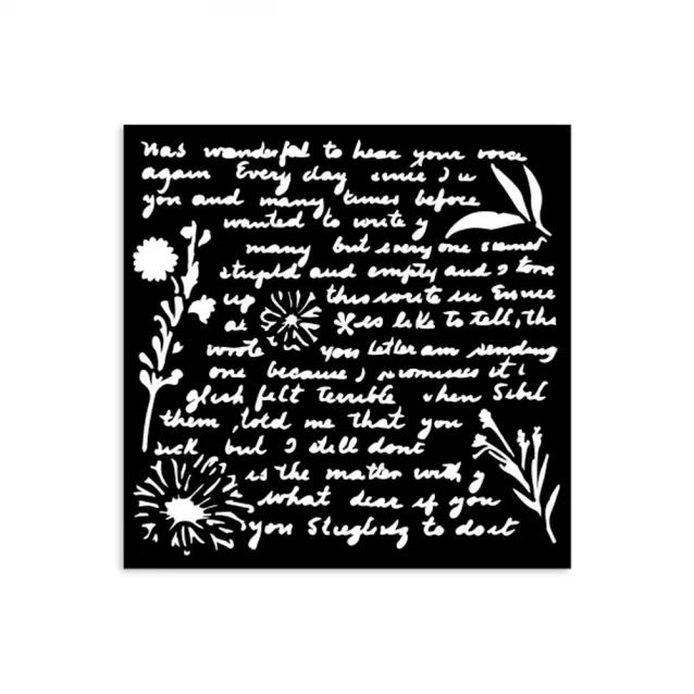 Stamperia Χονδρό Στένσιλ 0,5mm 12X12cm Writings Pattern